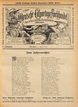 Der süddeutsche Colportage-Buchhandel : Organ des Vereins bayerischer Colportage-Buchhändler in München. 3. 1890/91
