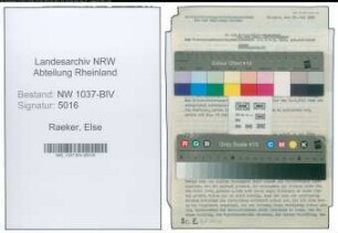Entnazifizierung Else Raeker , geb. 00.00.0000 ()