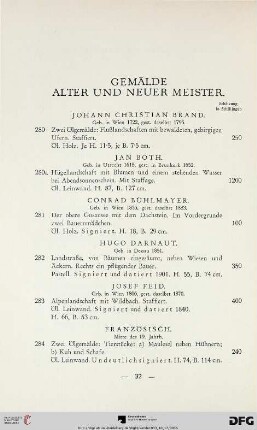 Gemälde Alter und Neuer Meister (Nr. 280-308)