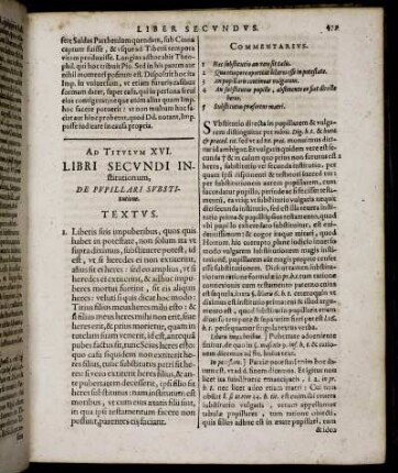Ad Titulum XVI. - Ad Titulum XVIII.