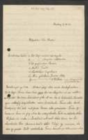 Brief von Georg Fischer an Unbekannt