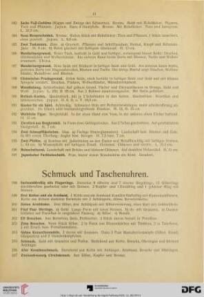 Schmuck und Taschenuhren (Nr. 198-309)