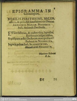 Epigramma In Chronologiam