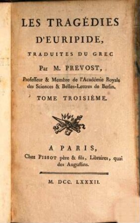Les Tragédies D'Euripide, 3