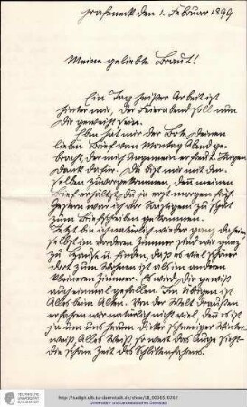 Brief vom 01.02.1899
