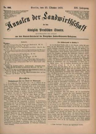No. 86. Berlin, den 25. Oktober 1873. XIII. Jahrgang.