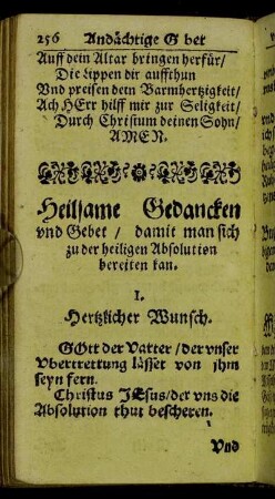 Heilsame Gedancken und Gebet/ damit man sich zu der heiligen Absolution bereiten kan.