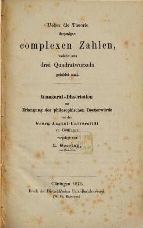 Ueber die Theorie derjenigen complexen Zahlen, welche aus drei Quadratwurzeln gebildet sind