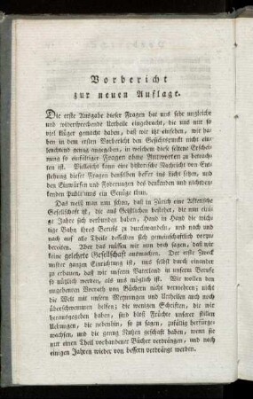 Vorbericht zur neuen Auflage.
