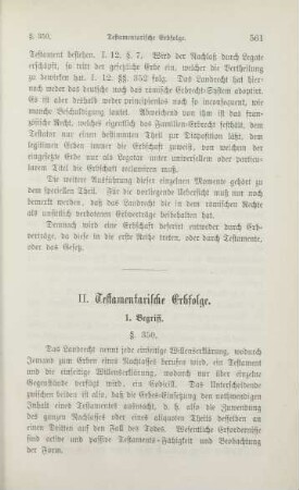 II. Testamentarische Erbfolge.