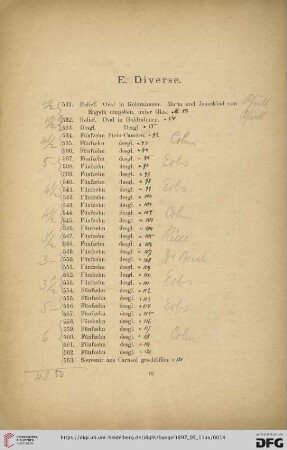 E. Diverse (Nr. 531- 633)