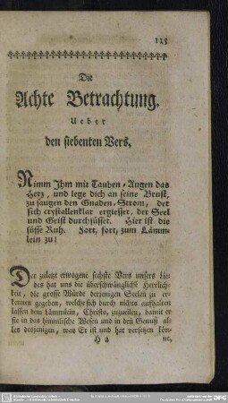 Die Achte Betrachtung Über den siebenten Vers