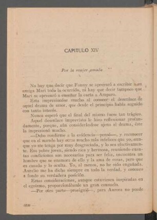 Capítulo XIV - Por la mujer amada