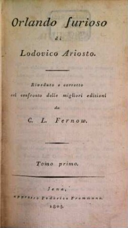 Orlando furioso, 1. [Canto I - XI]
