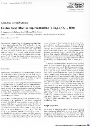 Electric field effect on superconducting YBa2Cu3O7-d films