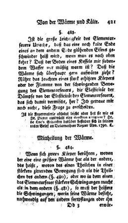 Mittheilung der Wärme