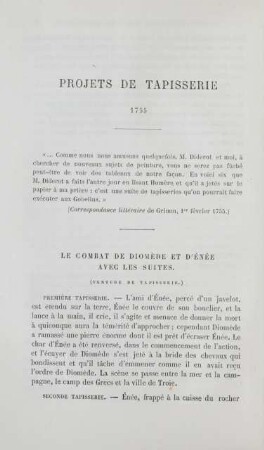 Projets de tapisserie. 1755