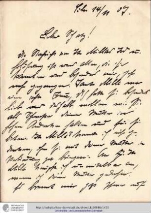 Brief vom 14.11.1907