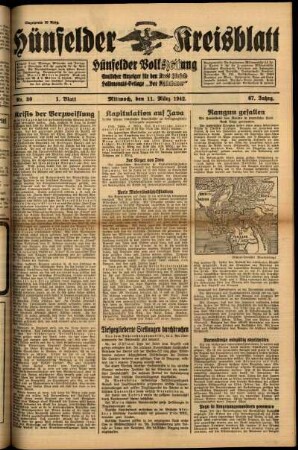 Erste Ausgabe vom Mittwoch, den 11. März 1942.