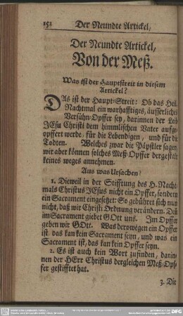Der Neundte Artickel, Von der Meß