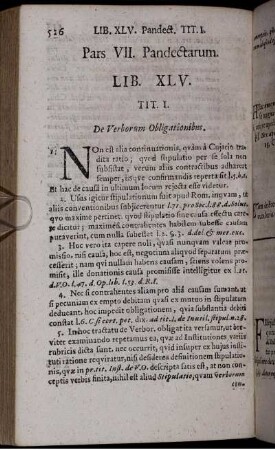 Pars VII. Pandectarum. Lib. XLV