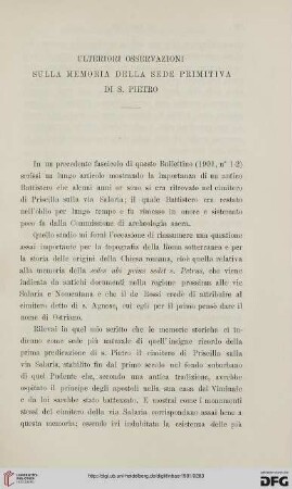 7: Ulteriori osservazioni sulla memoria della sede primitiva di S. Pietro