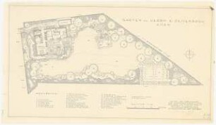 Garten des Herrn K. Bessenbach, Essen: Pflanzplan 1:100