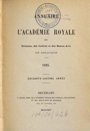 Annuaire. 61. 1895