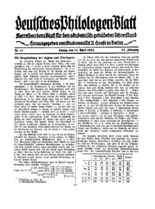 Die Umgestaltung der Lyzeen und Oberlyzeen