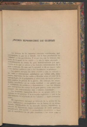 ¿Pueden reproducirse las guerras?