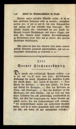 XIII. Berner Kirchenordnung