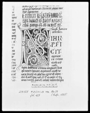 Gregorius Magnus, Registrum epistularum et Regula Pastoralis — Initiale N, Folio 129recto