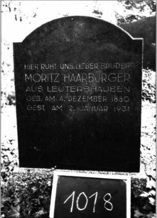 Grabstein 1018 (Index: 99803892) Material: Granit; Granit, poliert Zustand: sehr gut Maße HxBxT: 96x55x13 cm Beschreibung: Sockel, Stele mit eingezogenem Segmentbogen: Grabstein 1018