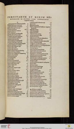Personarum et rerum memorabilium in secundo tomo contentorum copiosus Index