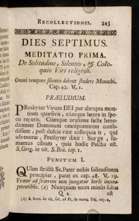 243-274, Dies Septimus.