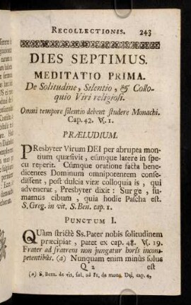 243-274, Dies Septimus.