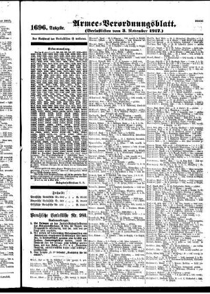 1696. Ausgabe. Samstag, 3. November 1917