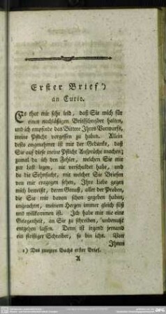 Erster Brief an Curio