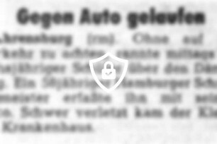 Gegen Auto gelaufen
