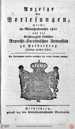 Wintersemester 1811/1812
