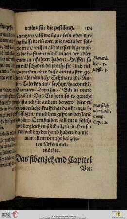 Das sibenzehend Capitel Von den träncken mit welchen man sich vor dem vergifften luft und der pestilenz bewaren soll