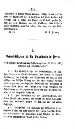 Normal-Lehrplan für die Volksschulen in Berlin