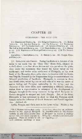 Chapter III: Hierapolis : The holy city
