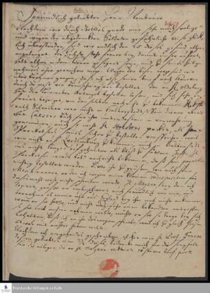 Brief von Heinrich Wilhelm Ludolf an Georg Heinrich Neubauer.