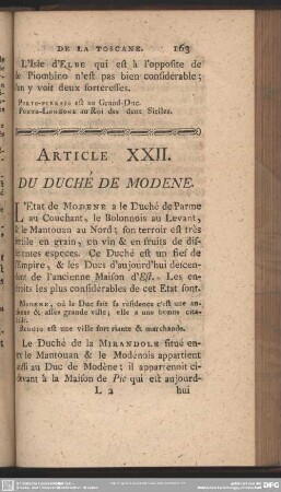 Article XXII. Du Duché De Modene