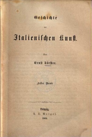 Geschichte der italienischen Kunst, 1