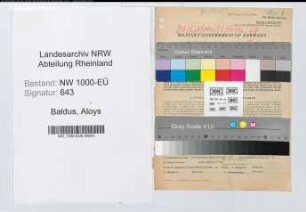 Entnazifizierung Aloys Baldus, geb. 21.07.1890 (Polizeibeamter)