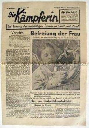 Illustrierte kommunistische Wochenzeitung "Die Kämpferin" u.a. über das Leben von Frauen in der Sowjetunion