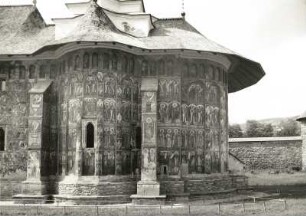 Moldovita, Rumänien. Kloster (1531). Klosterkirche, Süd- und Ostkonche. Fresken 1537