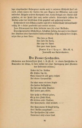 Der Pionier-Horchposten.